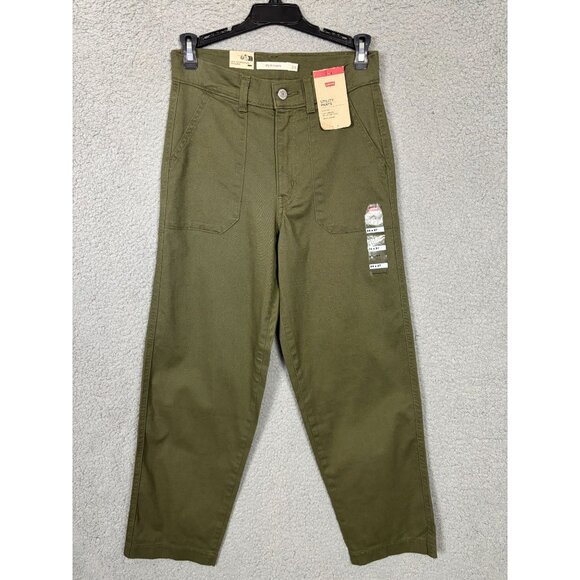 Levis Women's Green Utility Pants Size 24x27 Mid-Rise Relaxed Fit New With Tag's - Picture 1 of 7